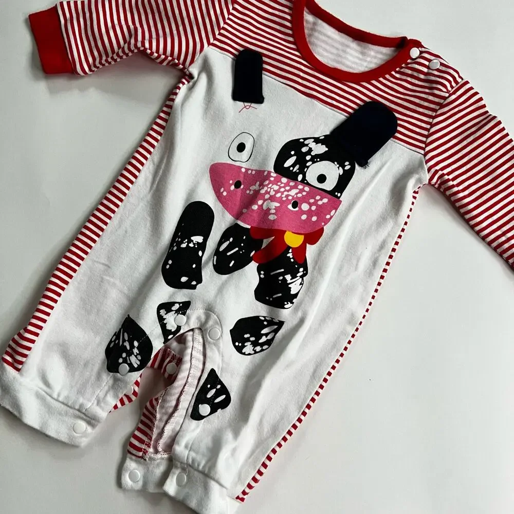 Baby One Piece Outfit w Cow 3D Ears
